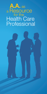 AA as a Resource for the Health Care Professional